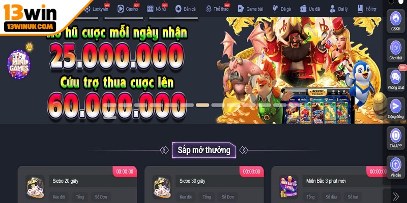 Trang chủ 13win hoạt động một cách minh bạch và uy tín