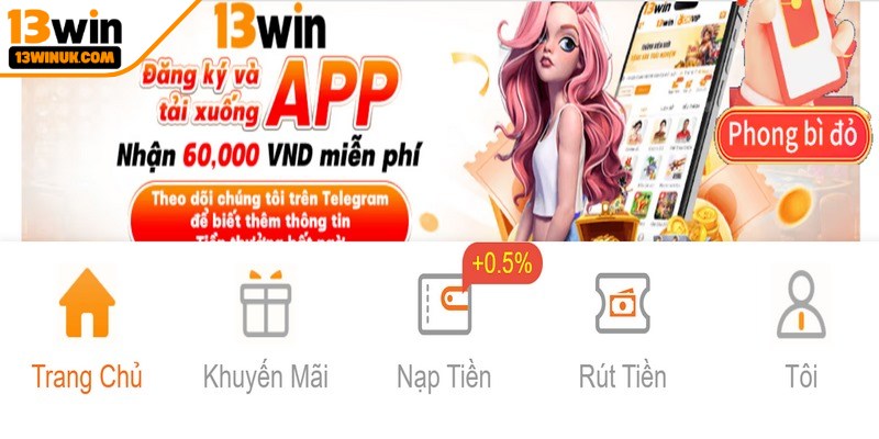 Trải nghiệm cá cược linh hoạt mọi lúc khi tải app 13Win 